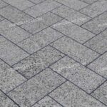 Гранитная брусчатка Сильвер 200х100х30 полнопил, верх термо